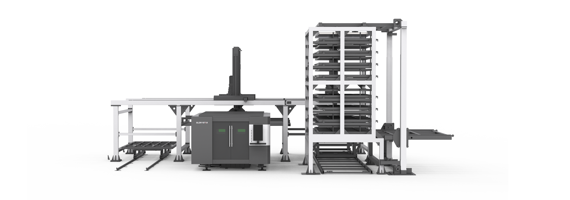 力星激光板材自動上下料庫系統-無人化、全自動加工生產