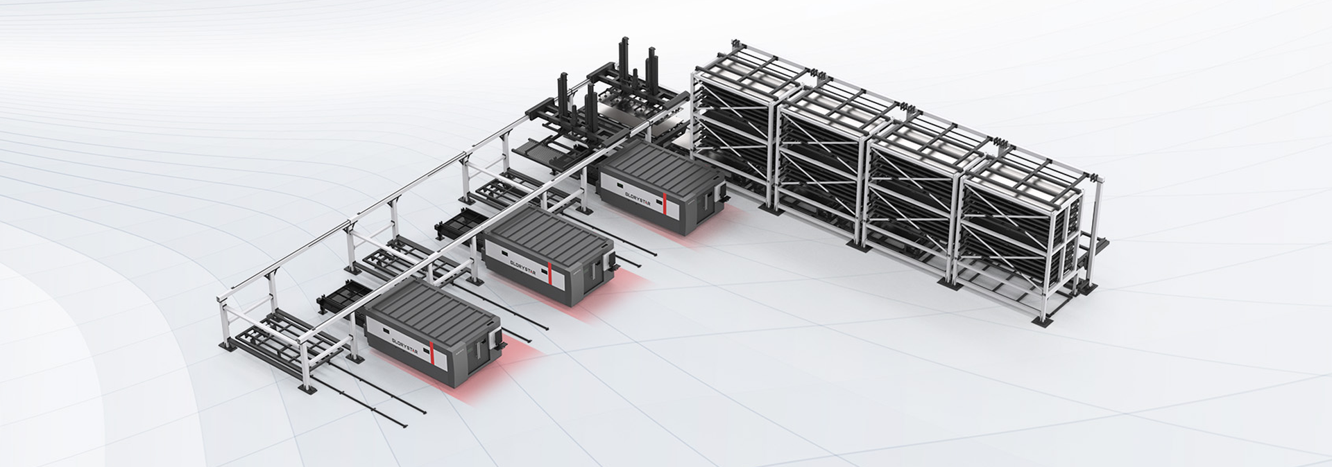 力星激光板材自動上下料庫系統-模塊化擴展，支持一對多作業