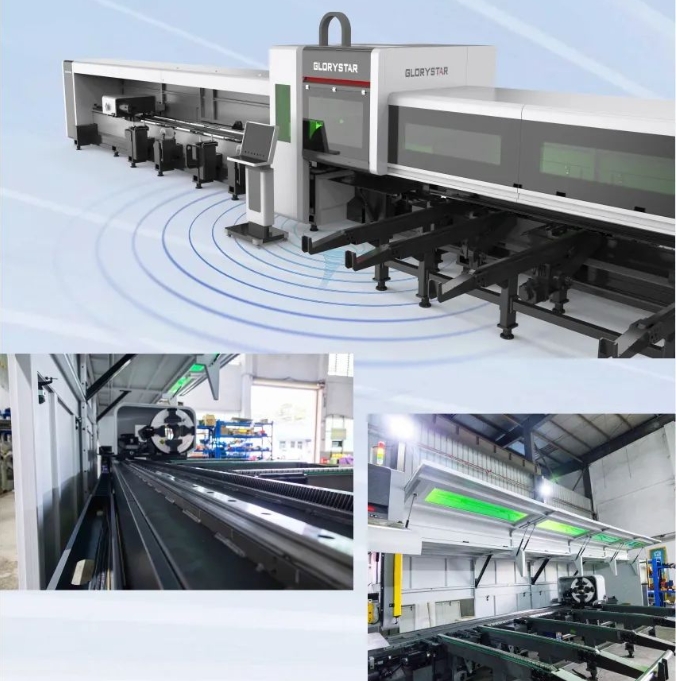 高顏亮相！力星激光NS-6022HG三卡盤光纖激光切管機如期而「智」！